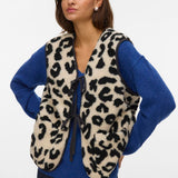 Chaleco Corto VERO MODA Oatmeal BLACK LEO