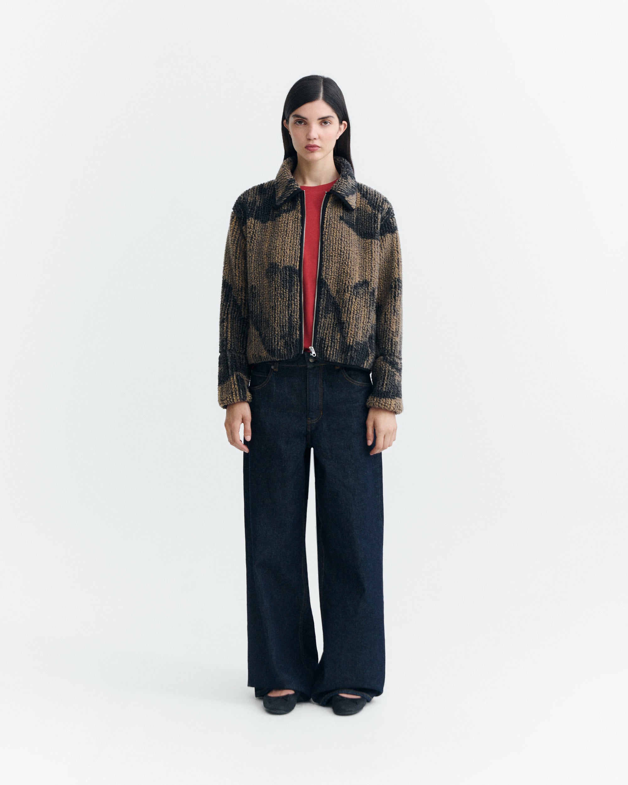 Chaqueta THINKING MU Kendra Camel Lotus Jacquard - vista oficial 3