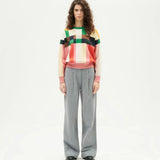 THINKING MU Merino Wool Grid Philis Sweater