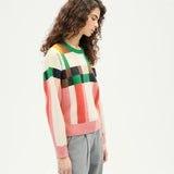 THINKING MU Merino Wool Grid Philis Sweater