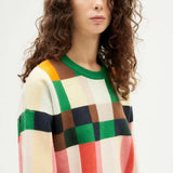 THINKING MU Merino Wool Grid Philis Sweater