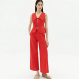 THINKING MU Karina Pants Fiery Red