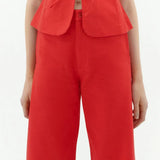 THINKING MU Karina Pants Fiery Red