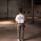 LATITUDE FIRE Crop Stamps Oat T-shirt