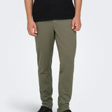 Pantalones ONLY & SONS Slim Bungee cord Gris Oscuro