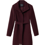 Abrigo Salsa Jeans Paño Grace con Cinturón Rojo - ECRU