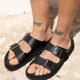 GENUINS Hawaii Alpaca Black Sandal