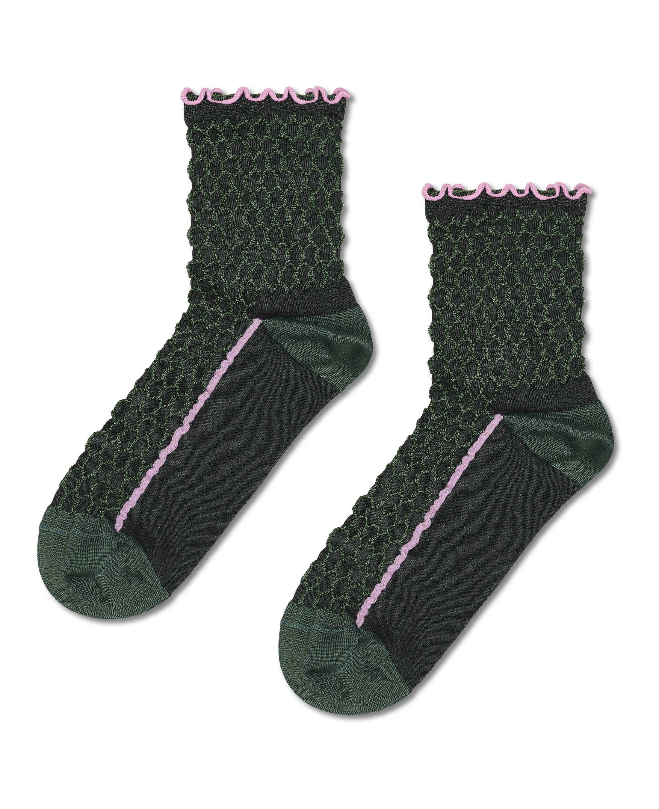 Calcetines HAPPY SOCKS Structure Slinky Mini Crew Sock - Verde - foto de producto sobre fondo transparente