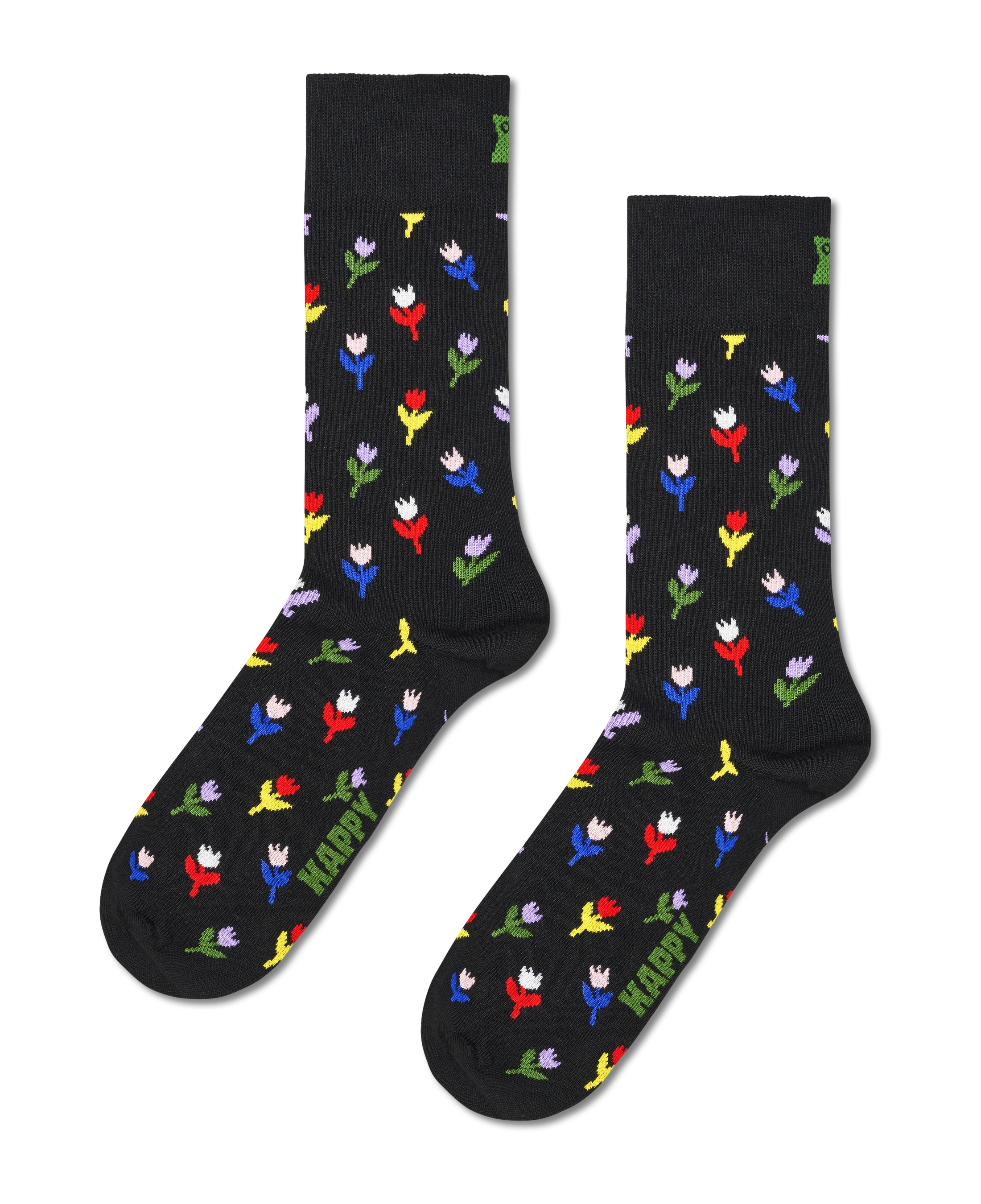 Calcetines HAPPY SOCKS Mini Tulip Sock - Negro - foto de producto sobre fondo transparente