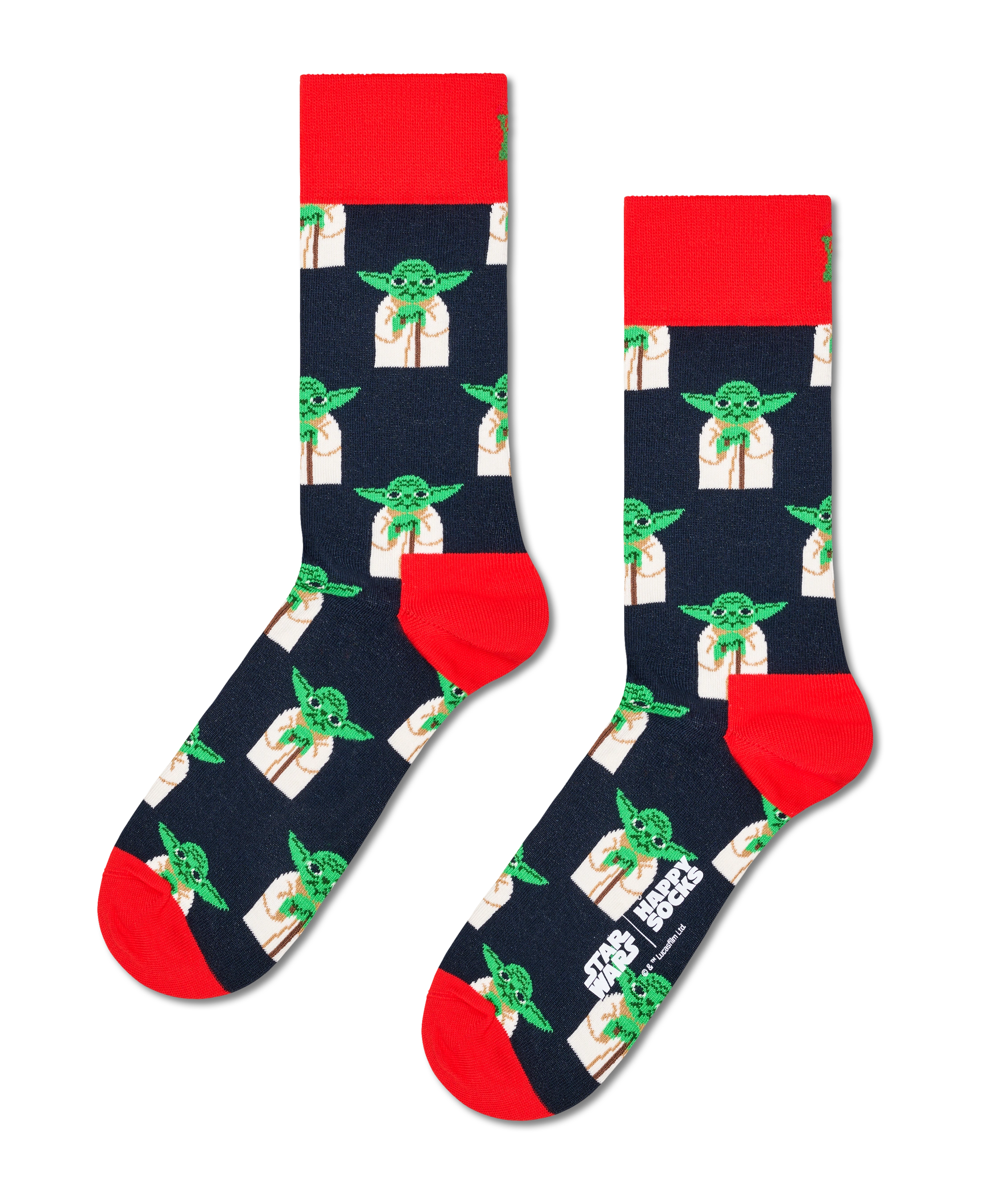 Calcetines HAPPY SOCKS STAR WARS™ Master Yoda Sock - Azul - foto de producto sobre fondo transparente