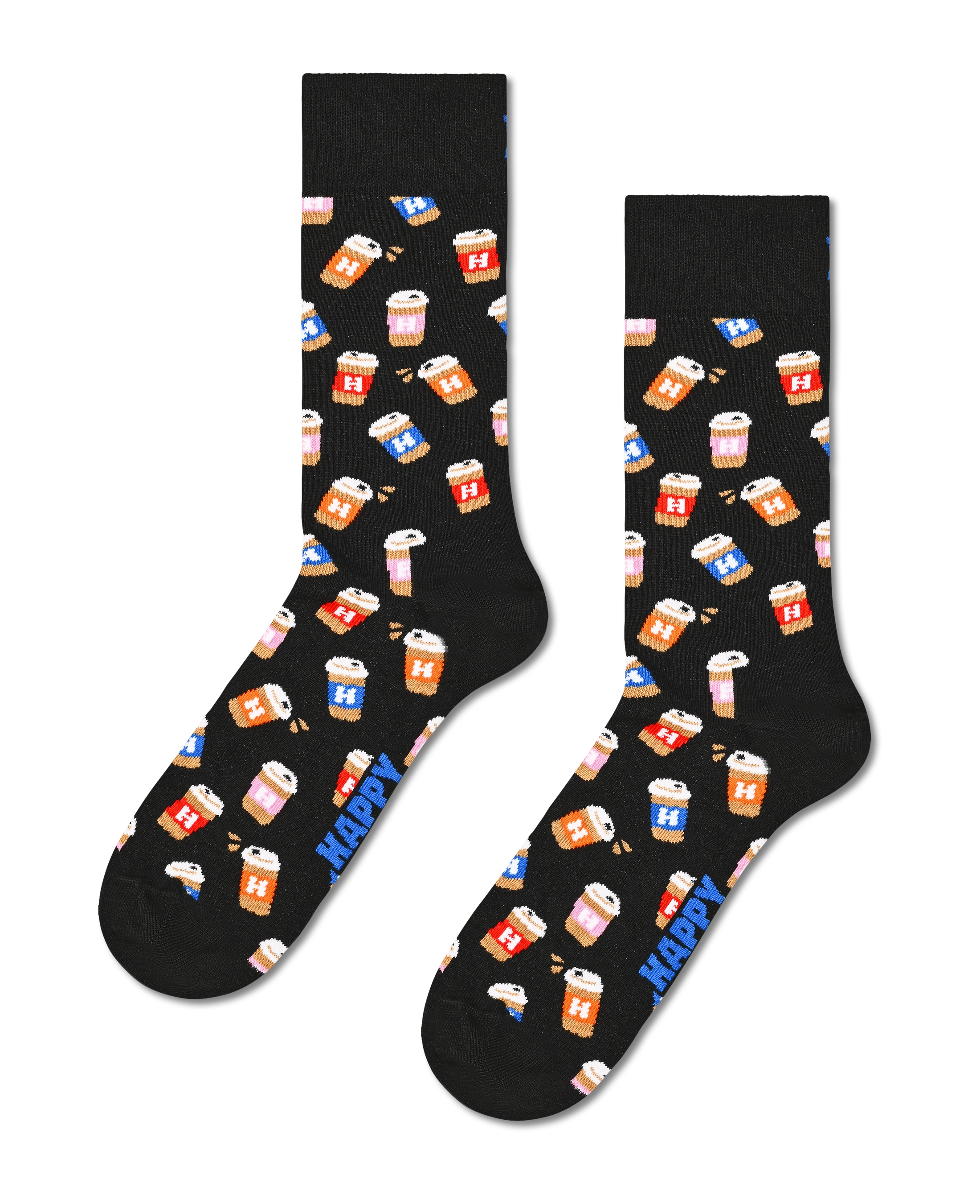 Calcetines HAPPY SOCKS Take Away Latte Sock - Negro - foto de producto sobre fondo transparente