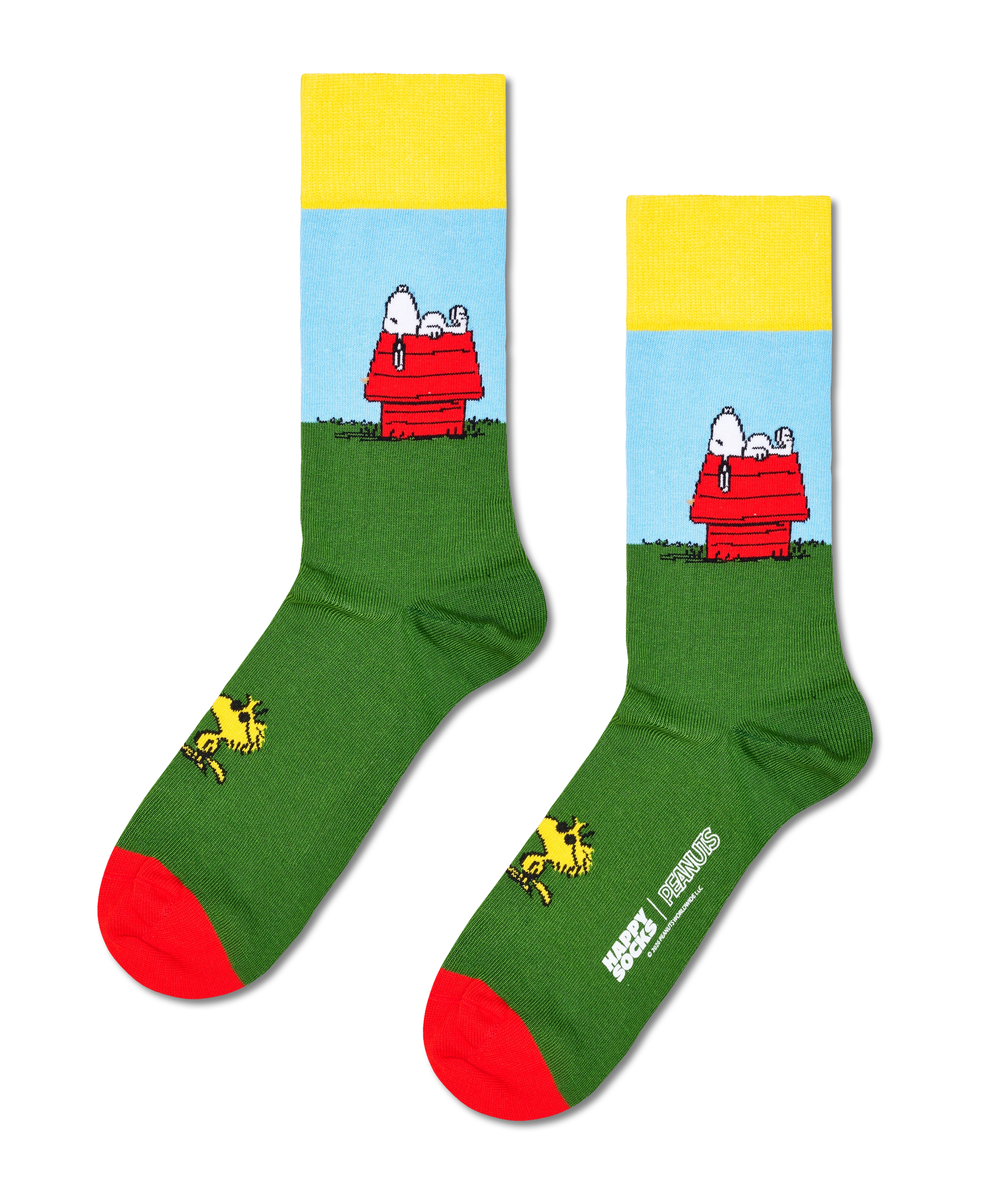 Calcetines HAPPY SOCKS Peanuts Garden Chill Sock - Verde - foto de producto sobre fondo transparente