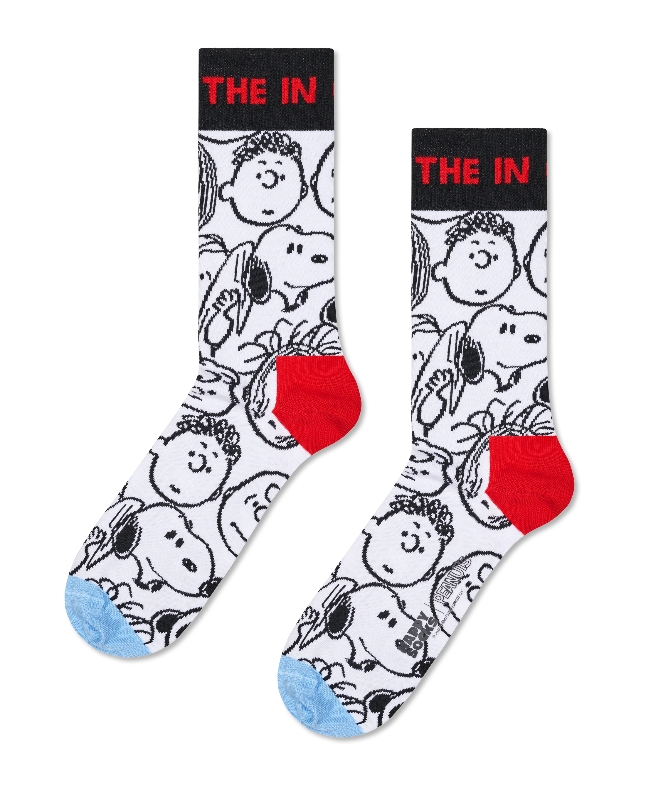 Calcetines HAPPY SOCKS Peanuts The In Crowd Sock - Blanco - foto de producto sobre fondo transparente