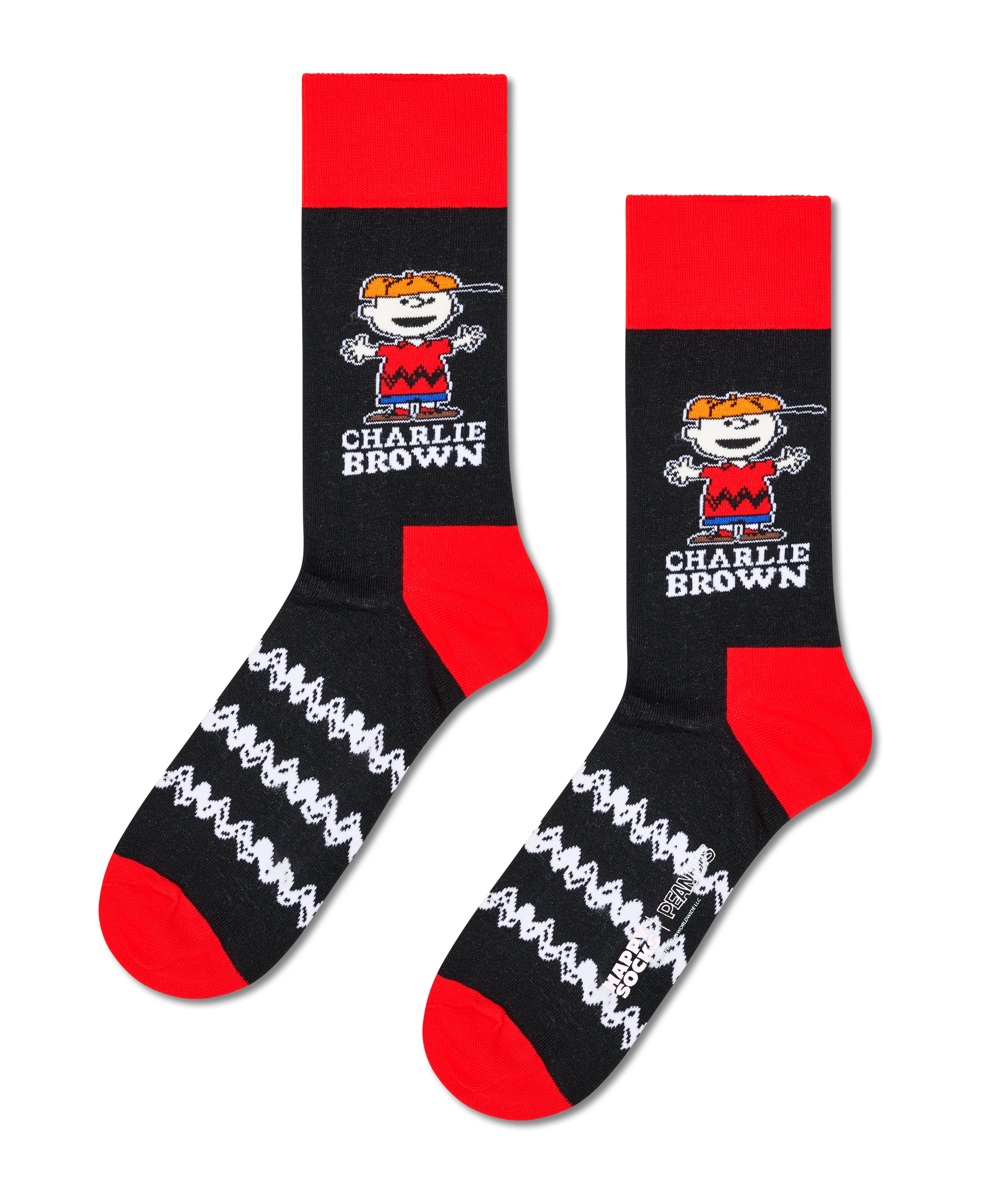 Calcetines HAPPY SOCKS Peanuts Charlie Brown Sock - Negro - foto de producto sobre fondo transparente
