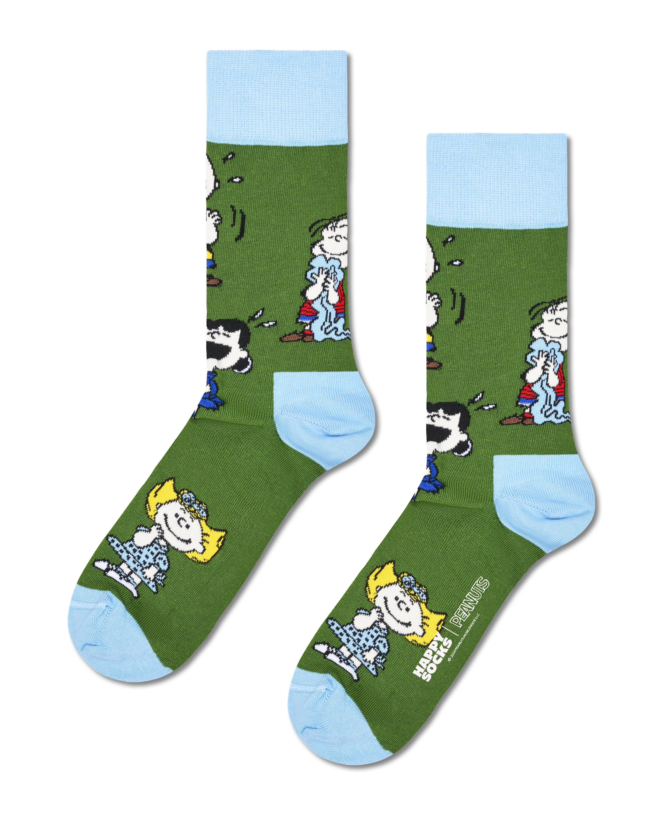 Calcetines HAPPY SOCKS Peanuts Happy Friends Sock - Verde - foto de producto sobre fondo transparente