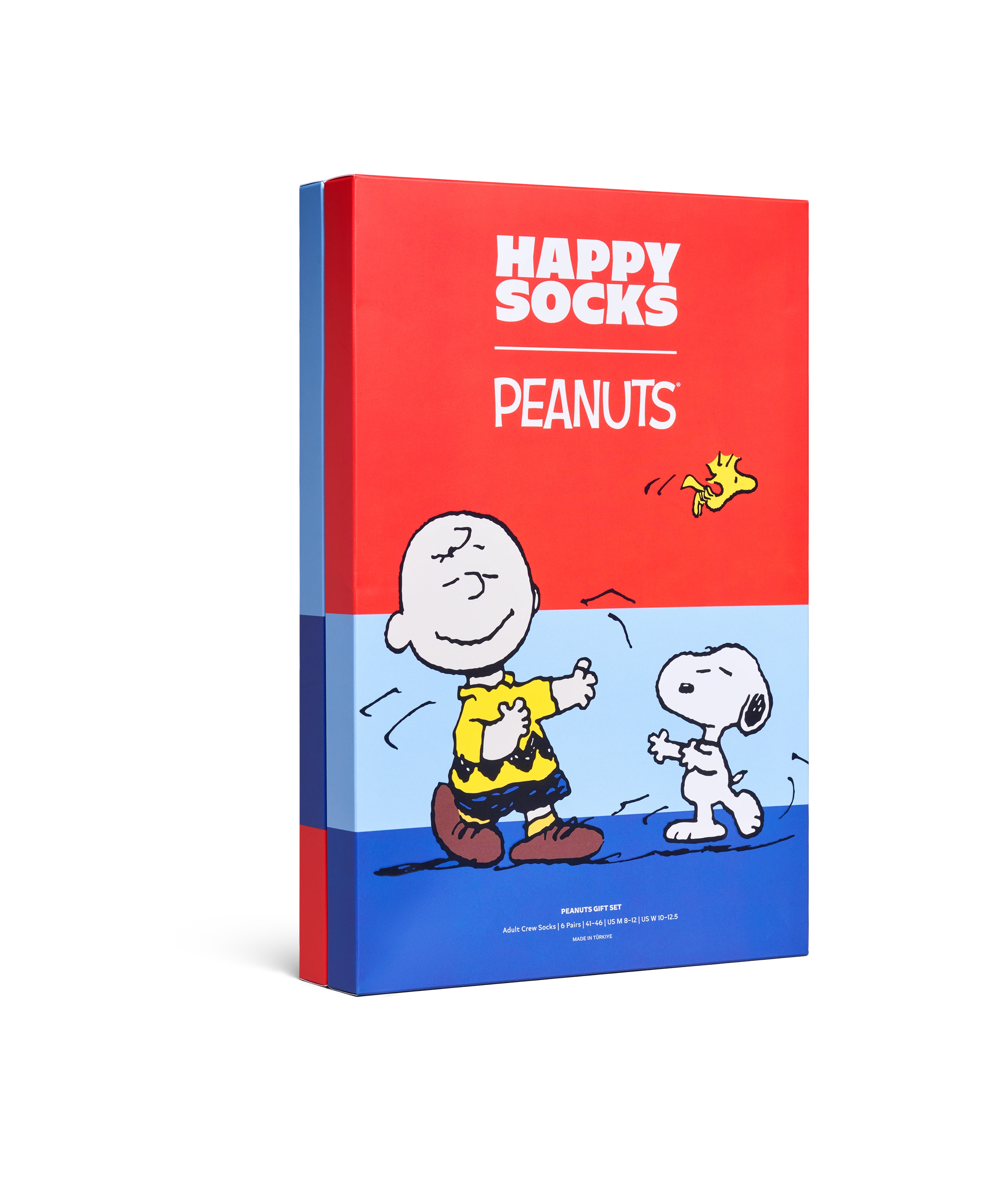 Pack de 6 calcetines HAPPY SOCKS Peanuts 6-Pack Socks Gift Set - Rojo - foto de producto sobre fondo transparente