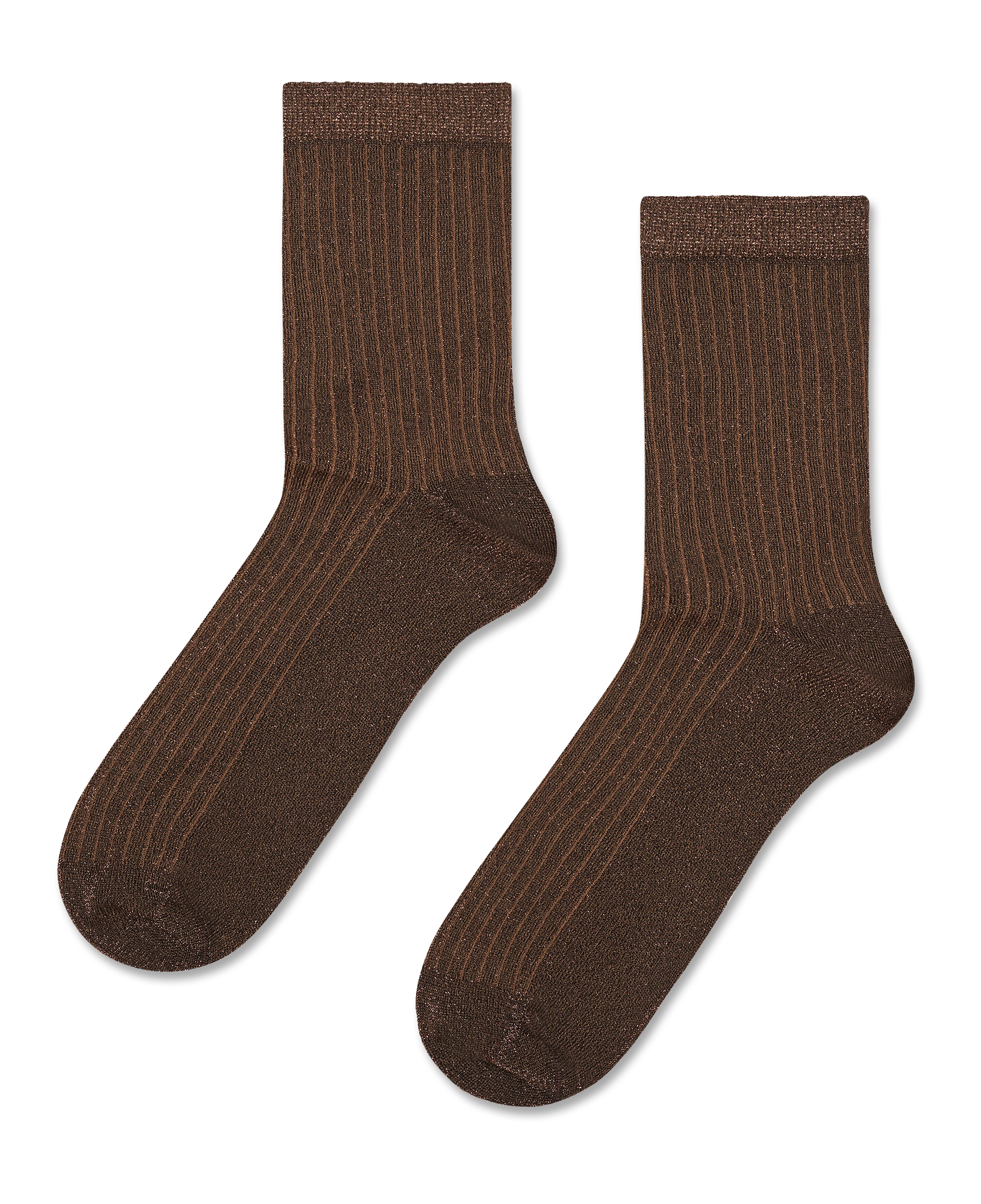 Calcetines HAPPY SOCKS Soft Lurex Short Crew Sock - Marron - foto de producto sobre fondo transparente