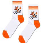 Calcetines HAPPY SOCKS Bike Wolf Sneaker Sock - Blanco - foto de producto sobre fondo transparente