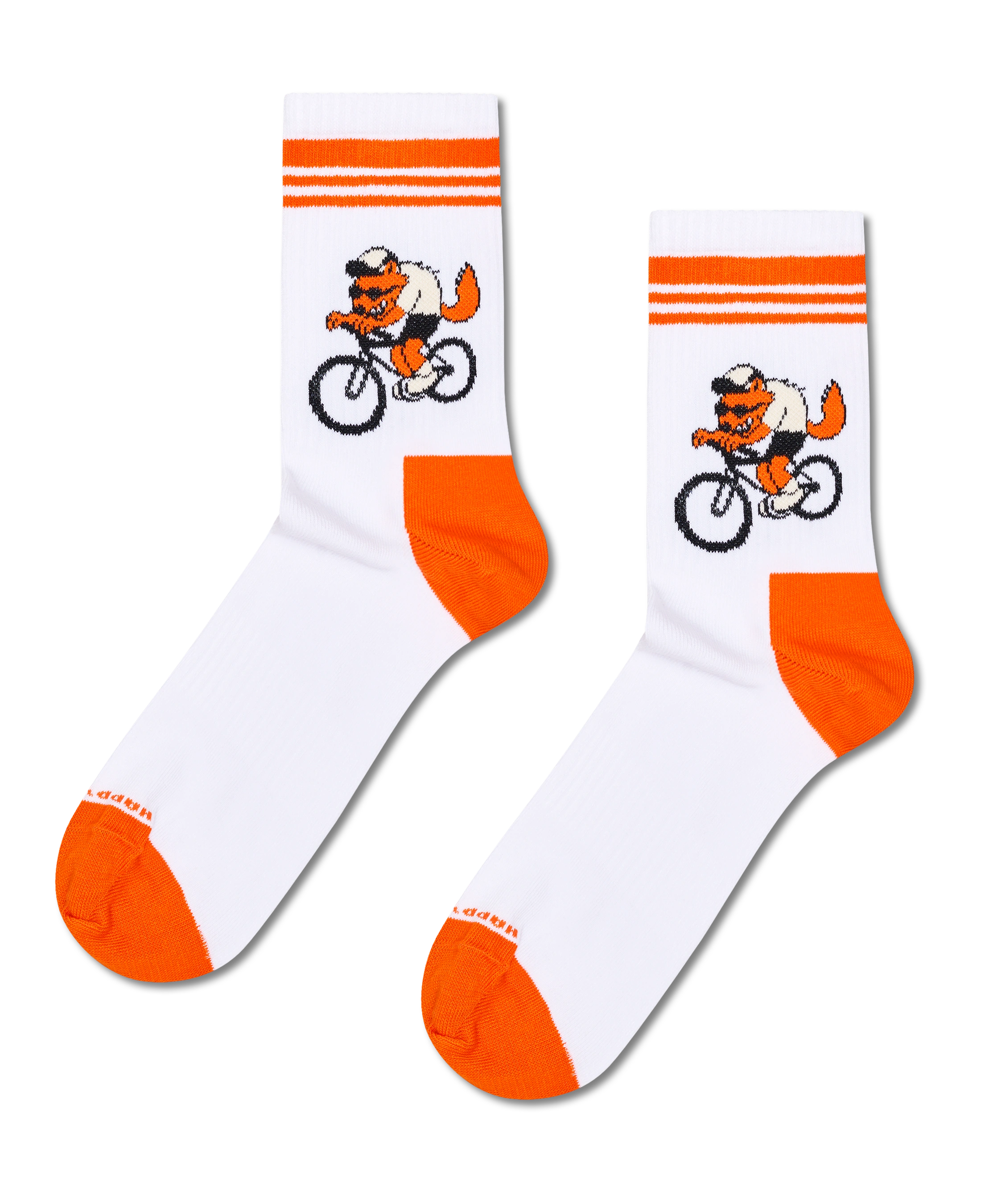 Calcetines HAPPY SOCKS Bike Wolf Sneaker Sock - Blanco - foto de producto sobre fondo transparente