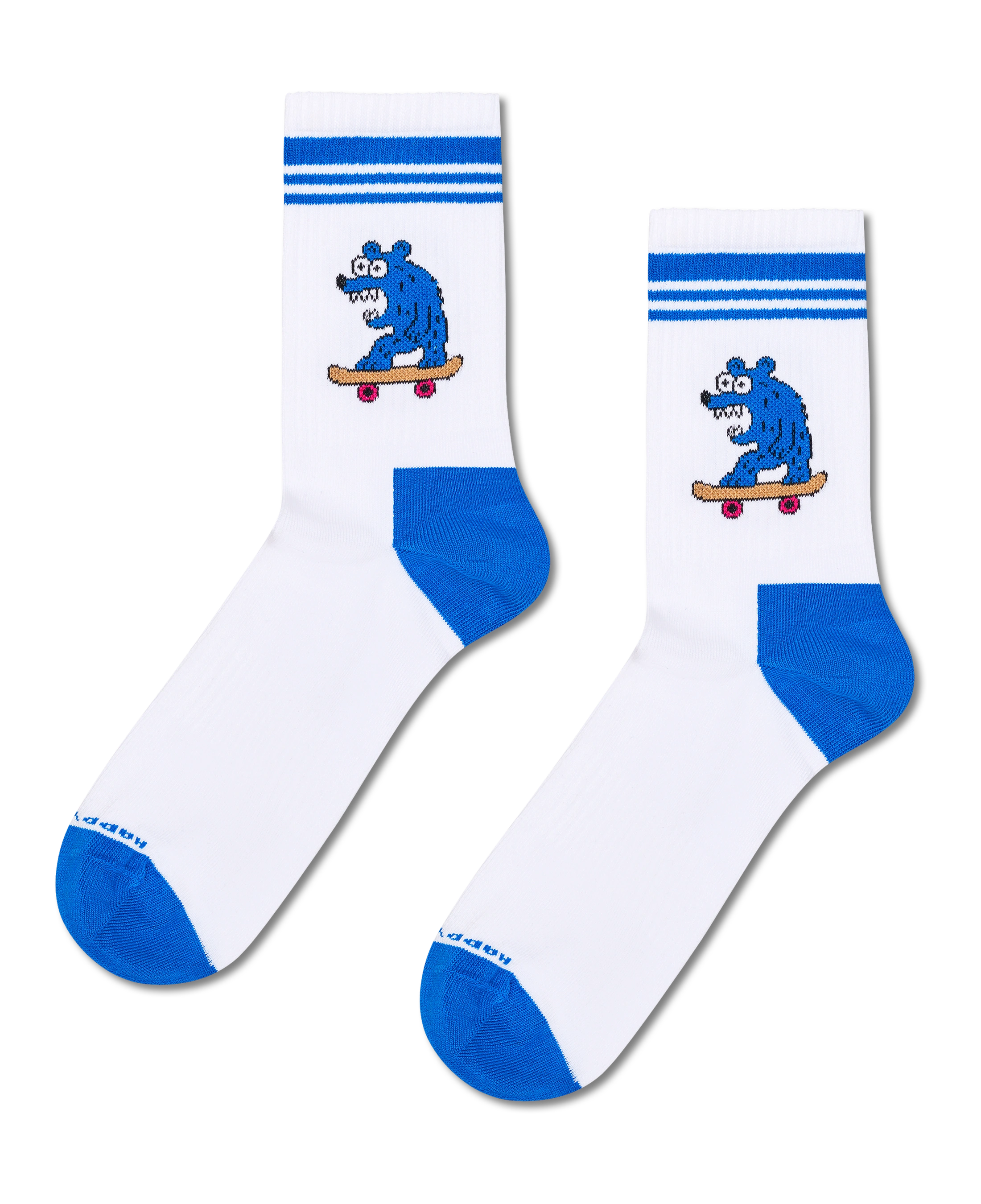 Calcetines HAPPY SOCKS Skate Bear Sneaker Sock - Blanco - foto de producto sobre fondo transparente