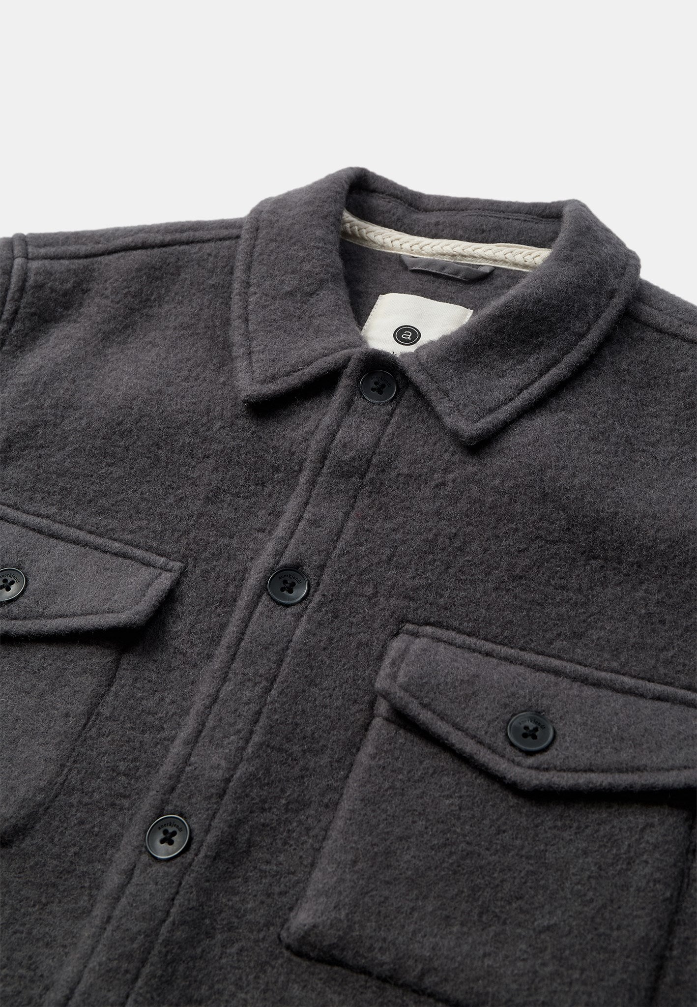 Oscar BOILED WOOL OVERSHIRT - Magnet — vista 2
