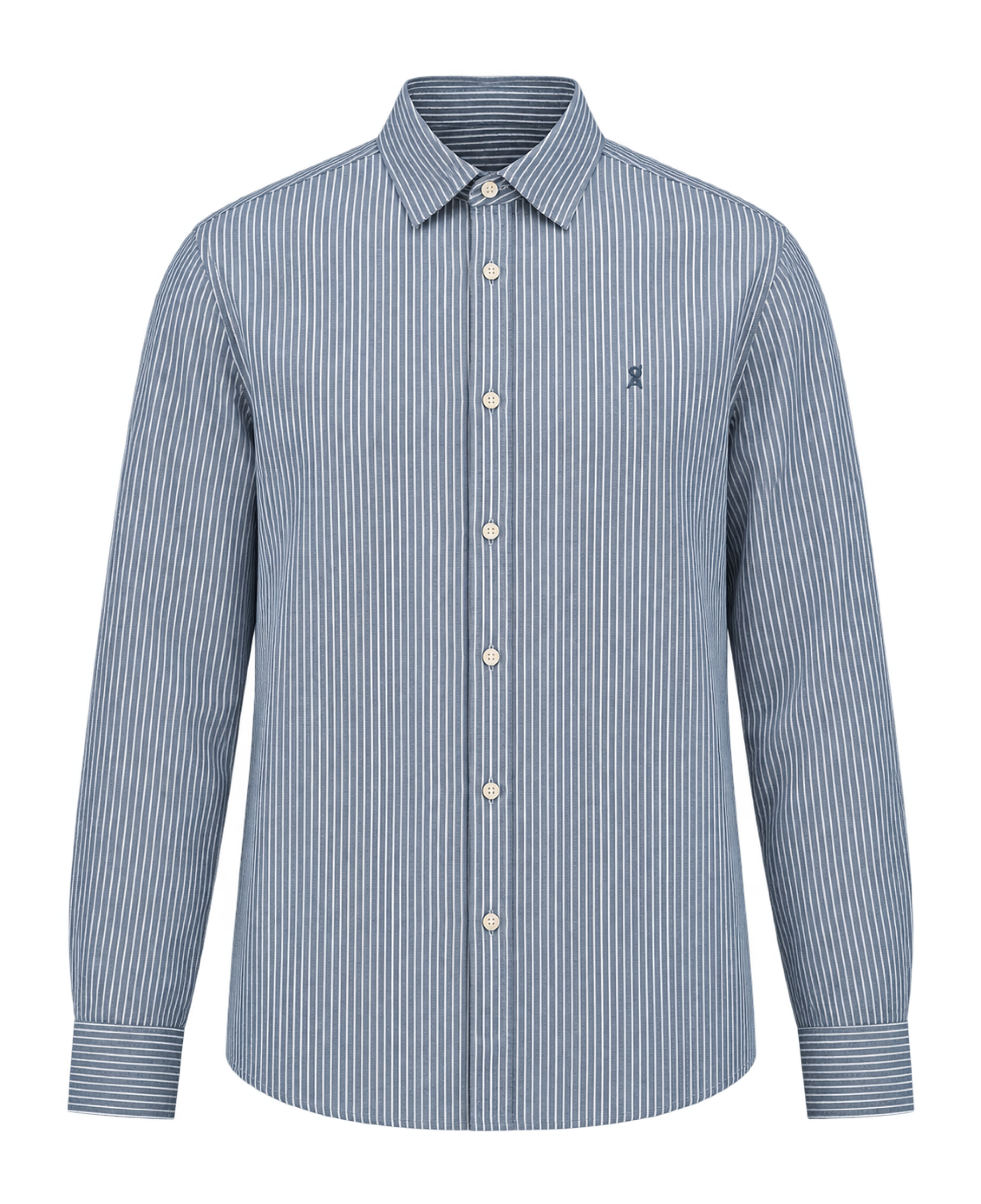 Camisa ARMEDANGELS Quaasa Stripe Petrol Velvet