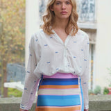 Blusa LA PETITE ÉTOILE Bolia Ecru Bleu