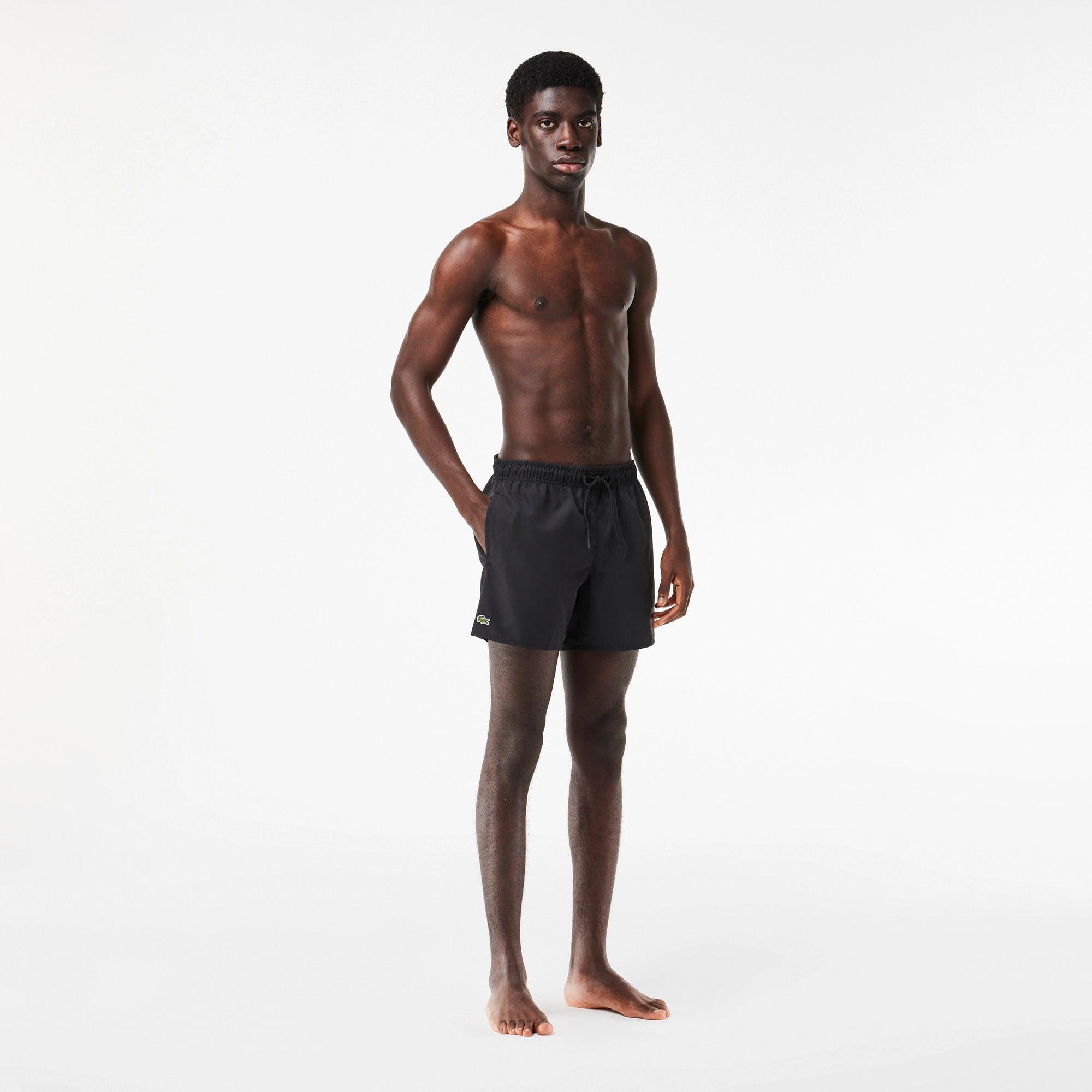 Bañador corto de hombre Lacoste secado rápido Negro - ECRU