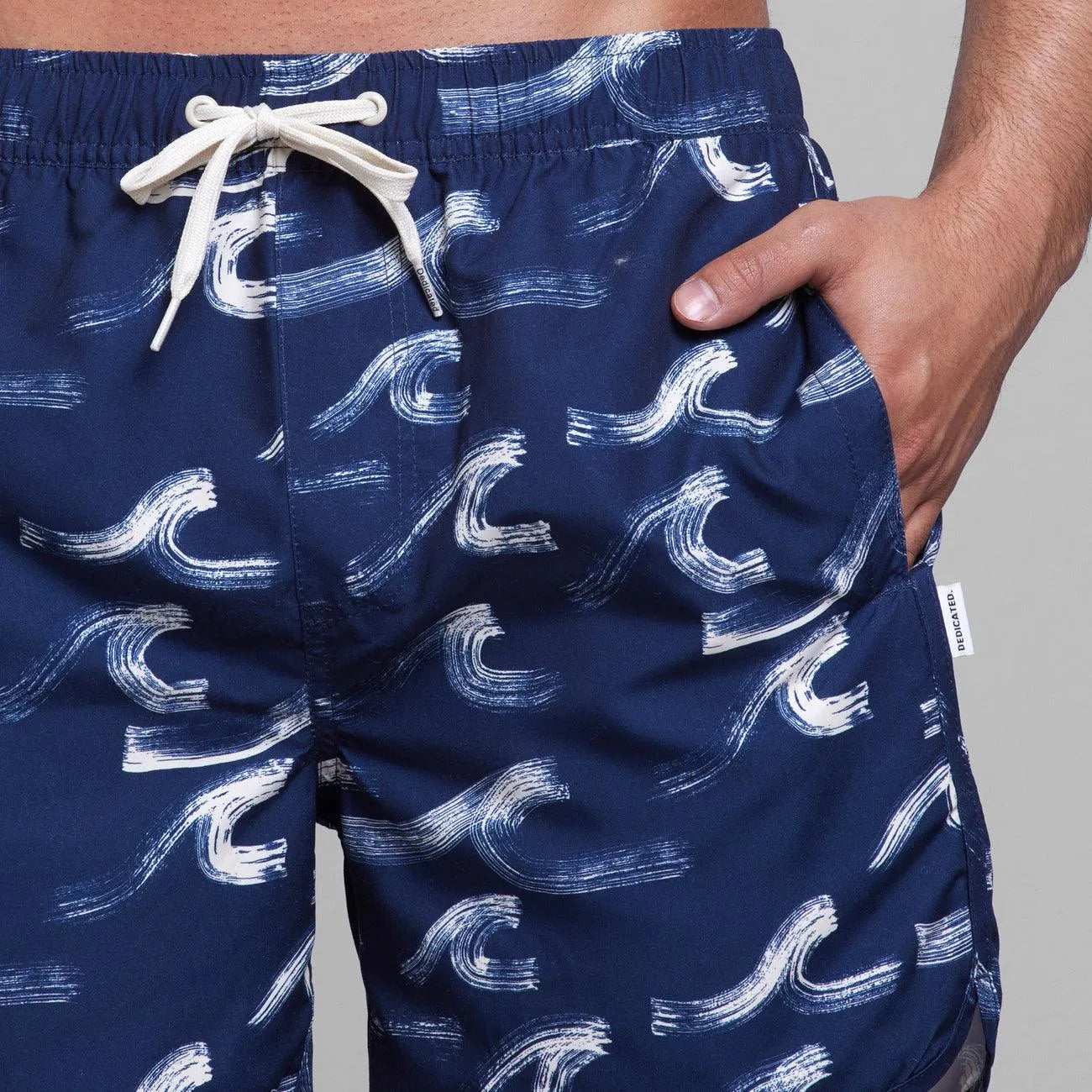 Bañador Dedicated Sandhamn Brushed Waves Azul marino - ECRU