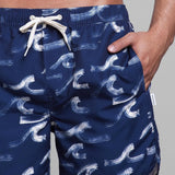 Bañador Dedicated Sandhamn Brushed Waves Azul marino - ECRU