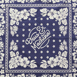 Bandana DEUS EX MACHINA Oahu azul — detalle del logotipo y el tejido