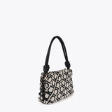 Bolso LOLA CASADEMUNT Bandolera Tejido Jacquard LC Flocado Negro