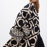 Bolso LOLA CASADEMUNT Bandolera Tejido Jacquard LC Flocado Negro