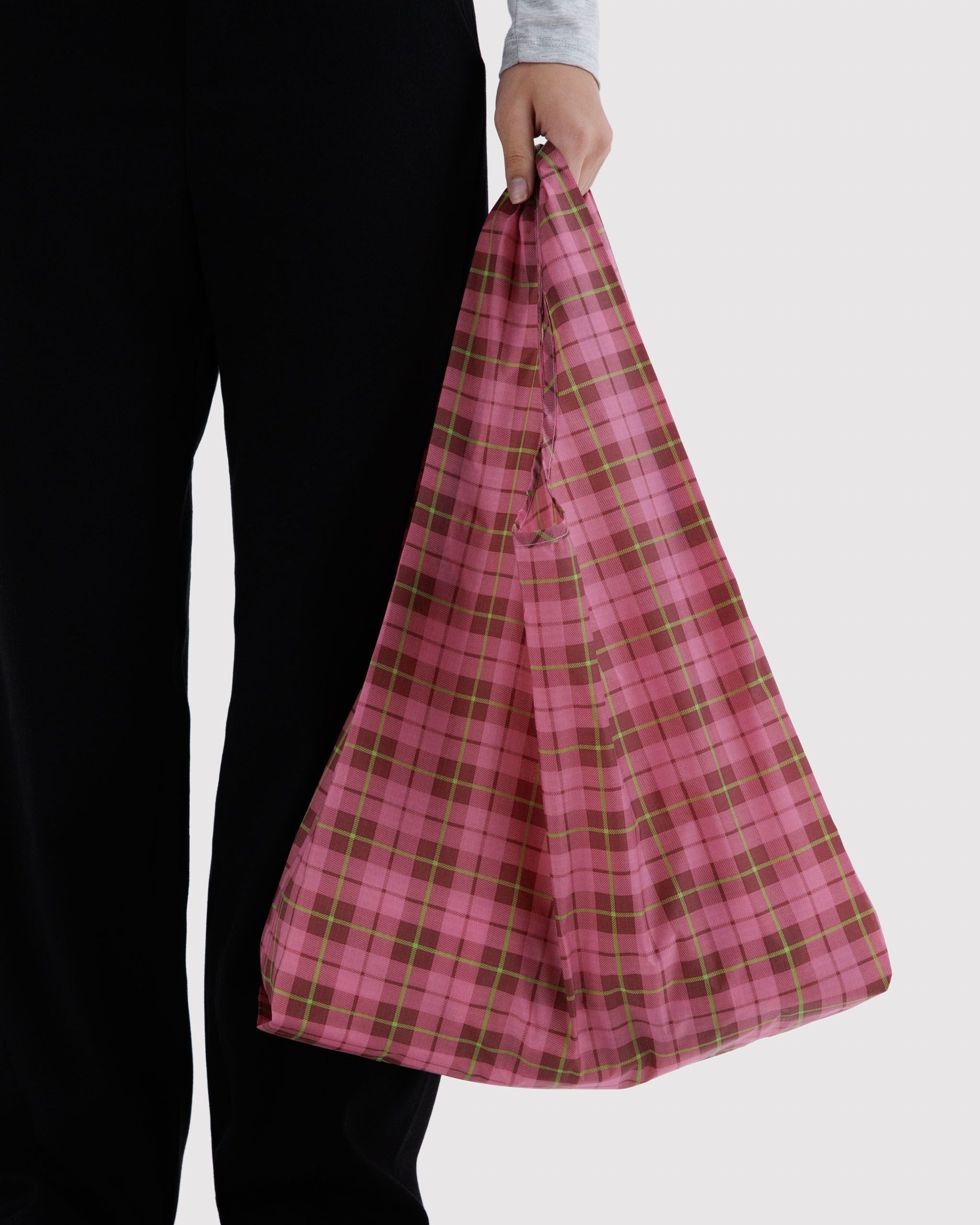 Bolsa BAGGU Estándar Reciclada Azalea Pink Tartan