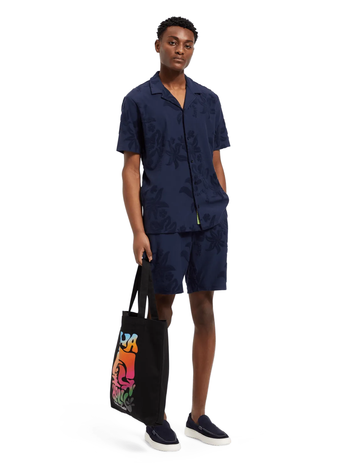 Bermuda Scotch & Soda Jacquard Towelling - ECRU