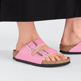 Birkenstock Arizona Birko-Flor Esmaltado Patent Candy Pink/Black - ECRU