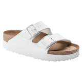 Birkenstock Arizona Platform Versión Vegana Birko-Flor White Grooved - ECRU