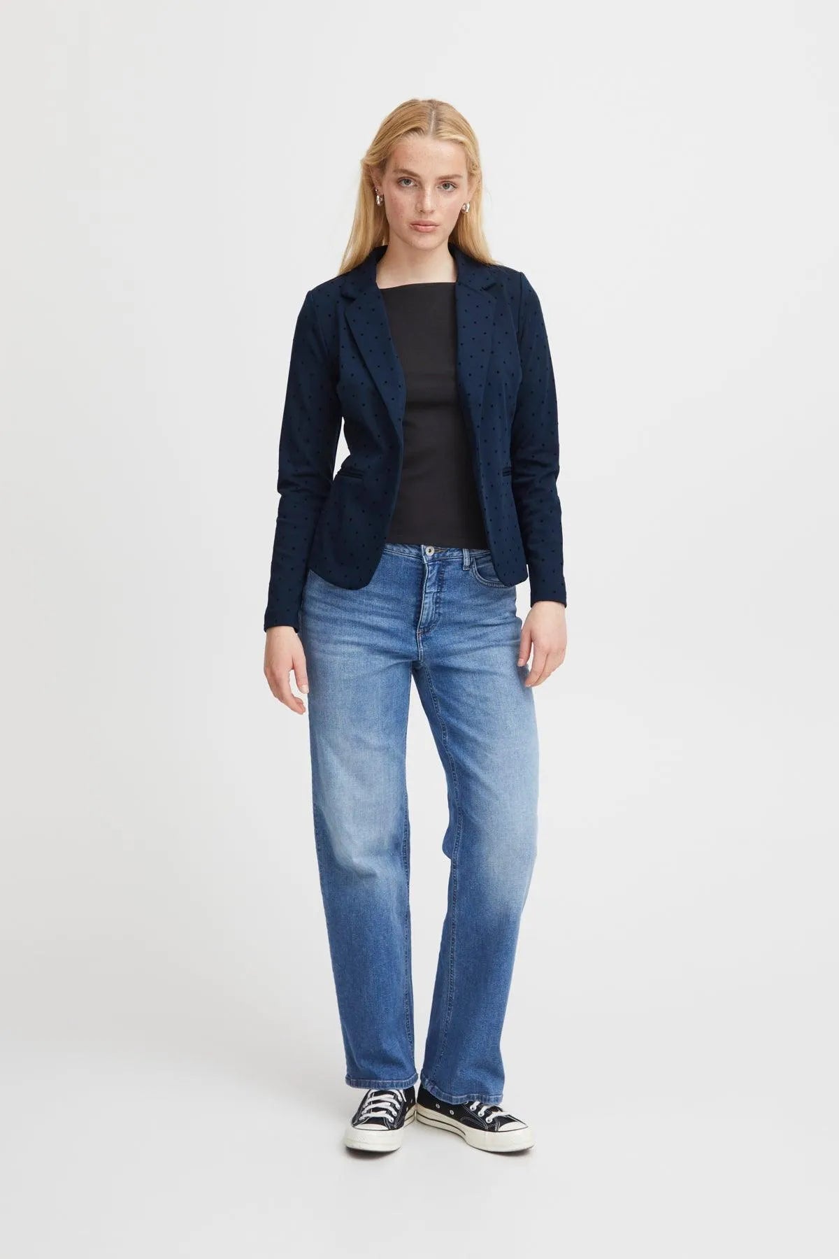 Blazer ICHI Kate Print Dot Total Eclipse - ECRU