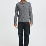 Cárdigan BLEND Branko Polo Pewter Melange look completo