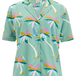 Blusa Sugarhill Santana Green Rainbow Palms - ECRU