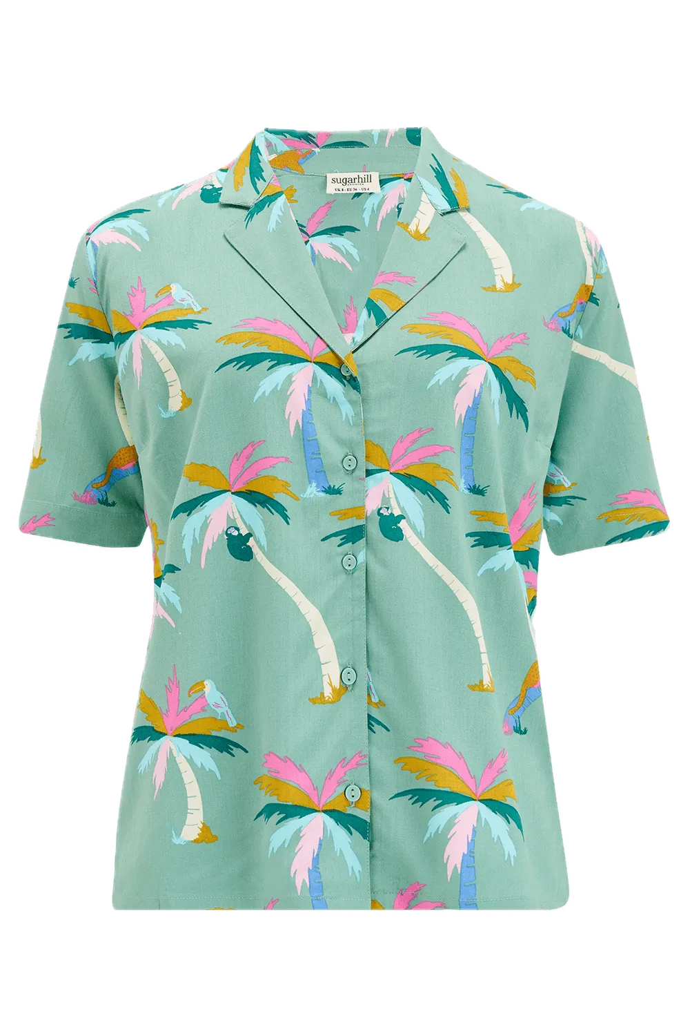 Blusa Sugarhill Santana Green Rainbow Palms - ECRU