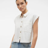 Blusa Vero Moda Luna Cropped - ECRU