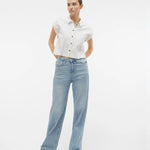 Blusa Vero Moda Luna Cropped - ECRU