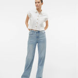 Blusa Vero Moda Luna Cropped - ECRU