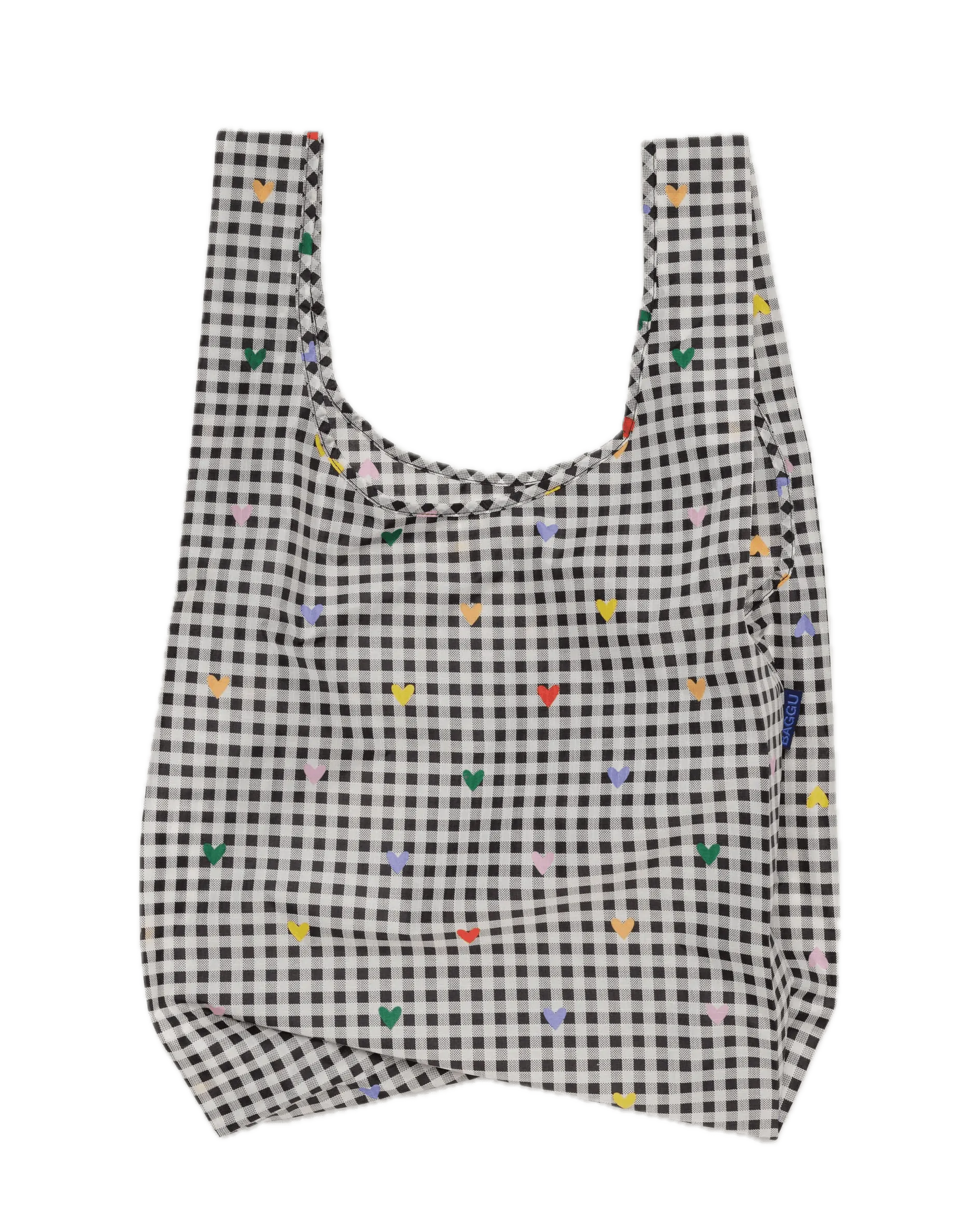 Bolsa Baggu Estándar Reciclada Gingham Hearts - ECRU