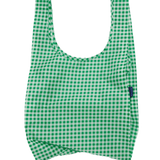 Bolsa Baggu Estándar Reciclada Green Gingham - ECRU
