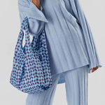 Bolsa Baggu Estándar Reciclada Wavy Gingham Blue - ECRU