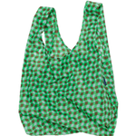 Bolsa Baggu Estándar Reciclada Wavy Gingham Green - ECRU