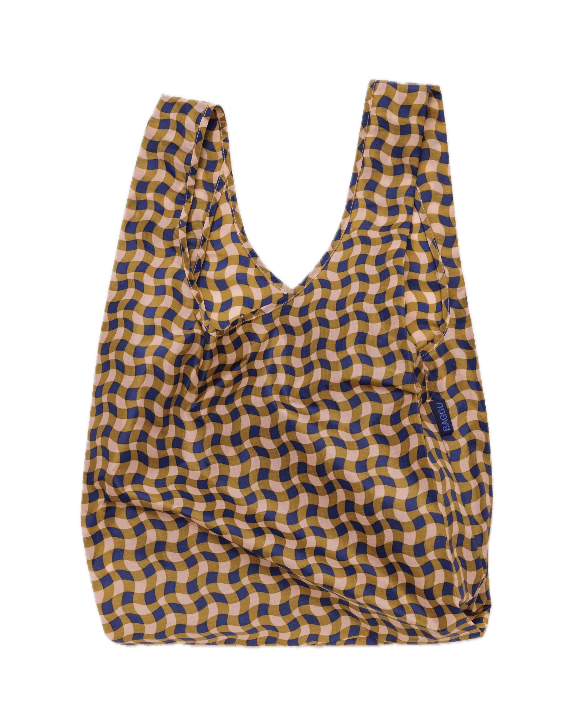 Bolsa Baggu Estándar Reciclada Wavy Gingham Peach - ECRU