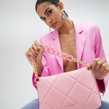 LOLA CASADEMUNT Quilted Shoulder Bag Pink 